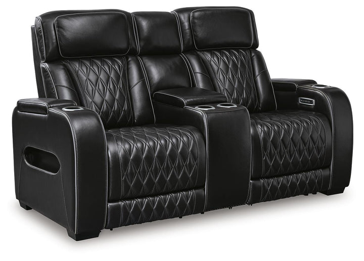 Boyington Power Reclining Loveseat with Console - Black (3)