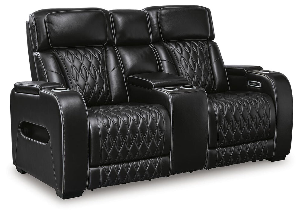 Boyington Power Reclining Loveseat with Console - Black (3)