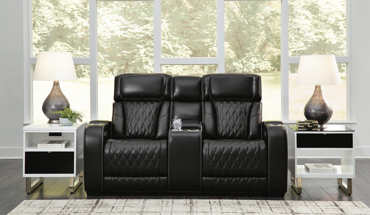 Boyington Power Reclining Loveseat with Console - Black (8)