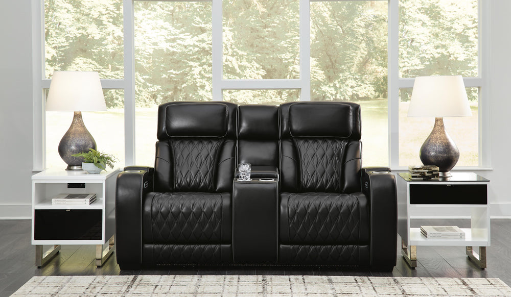 Boyington Power Reclining Loveseat with Console - Black (8)