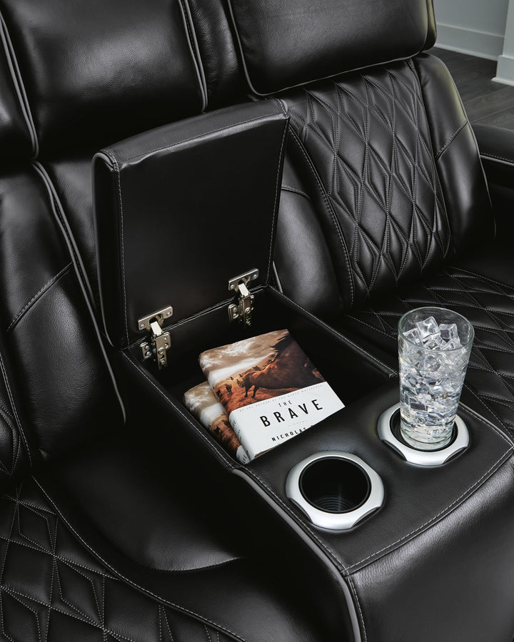Boyington Power Reclining Loveseat with Console - Black (10)