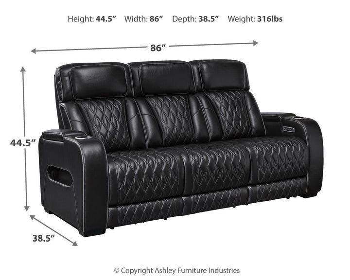 Boyington Power Reclining Sofa - Black (4)