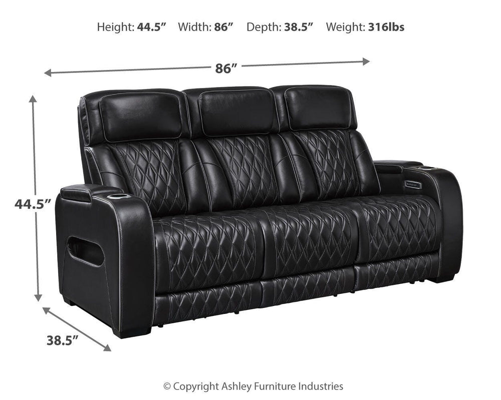 Boyington Power Reclining Sofa - Black (4)