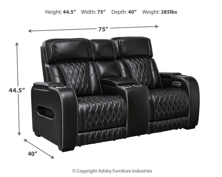 Boyington Power Reclining Loveseat with Console - Black (4)