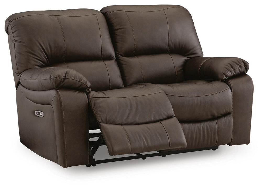 Leesworth Power Reclining Loveseat - Dark Brown (3)
