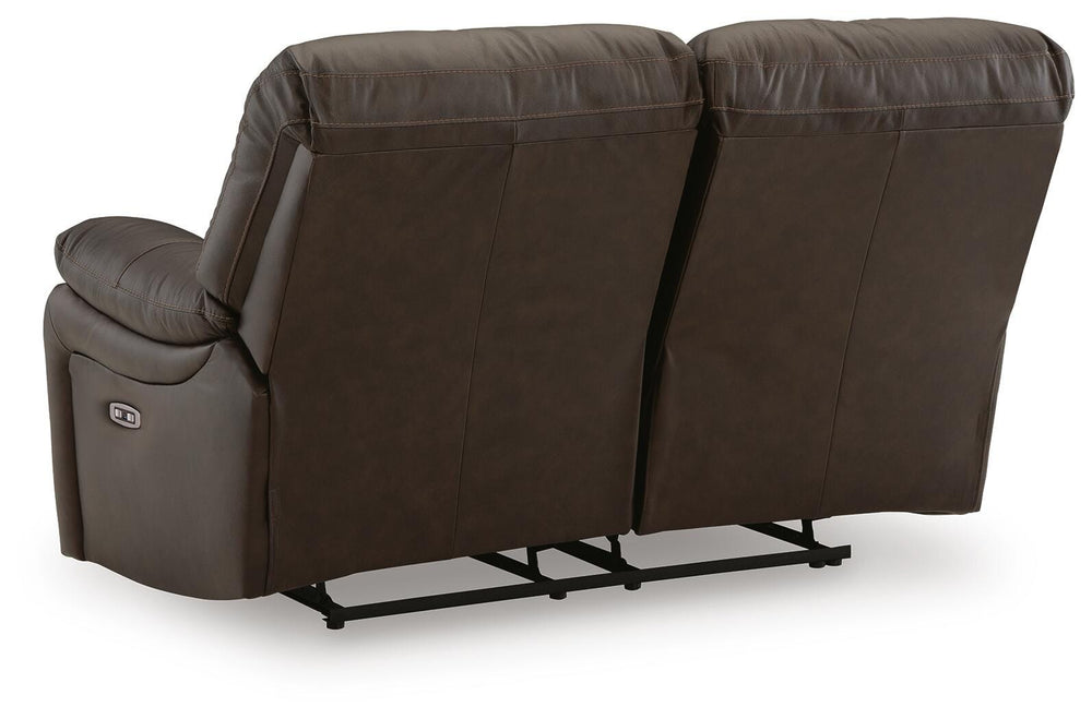 Leesworth Power Reclining Loveseat - Dark Brown (6)