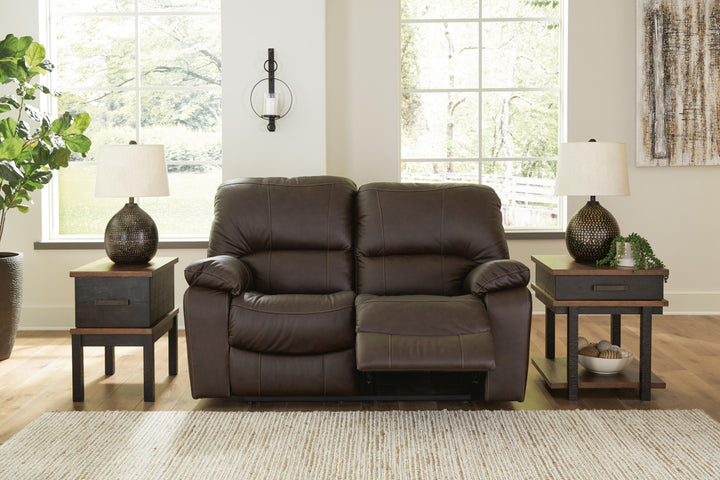 Leesworth Power Reclining Loveseat - Dark Brown (2)