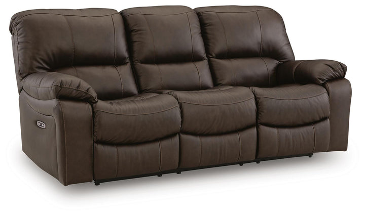 Leesworth Power Reclining Sofa and Loveseat - Dark Brown (6)