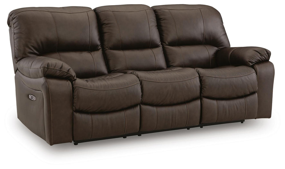 Leesworth Power Reclining Sofa and Loveseat - Dark Brown (6)