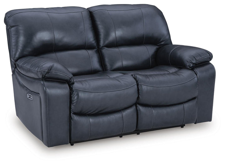 Leesworth Power Reclining Loveseat - Blue (3)