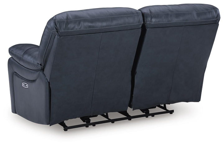 Leesworth Power Reclining Loveseat - Blue (7)