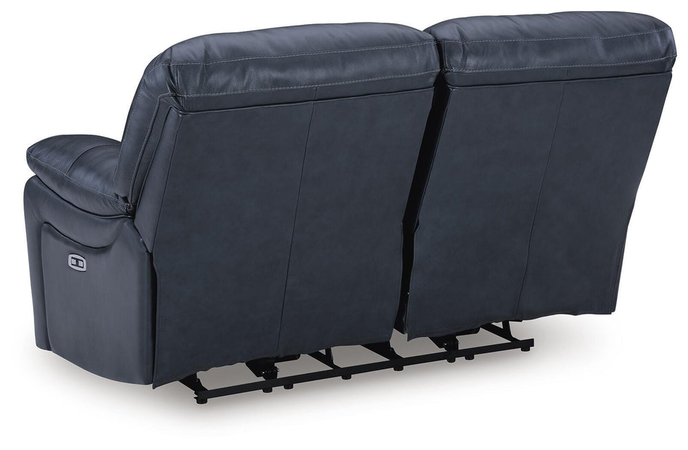 Leesworth Power Reclining Loveseat - Blue (7)