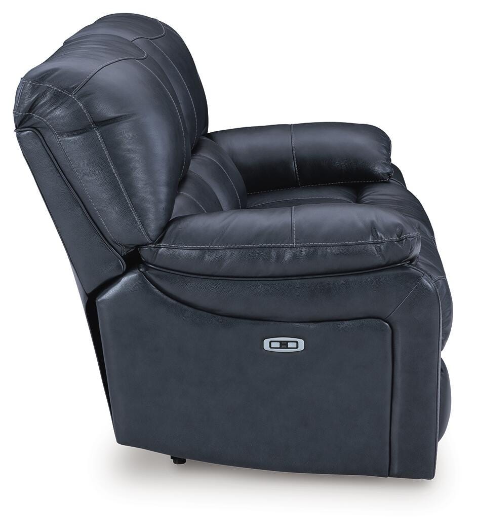 Leesworth Power Reclining Loveseat - Blue (6)