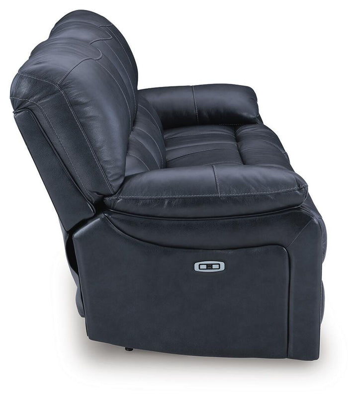 Leesworth Power Reclining Sofa - Blue (7)