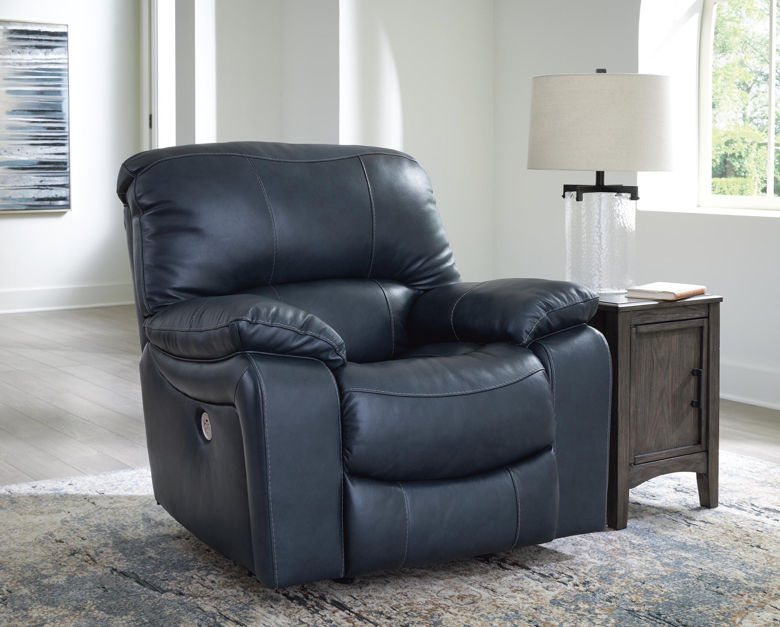 Leesworth Power Recliner - Blue (2)