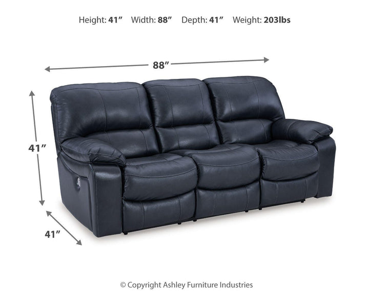 Leesworth Power Reclining Sofa - Blue (4)