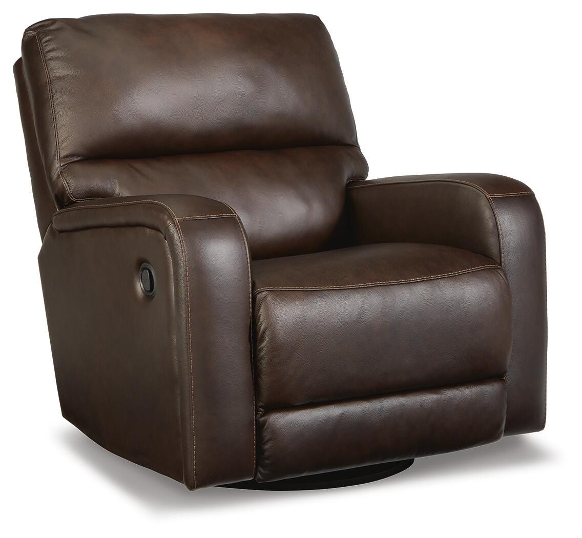Emberla Swivel Glider Recliner - Dark Brown (1)