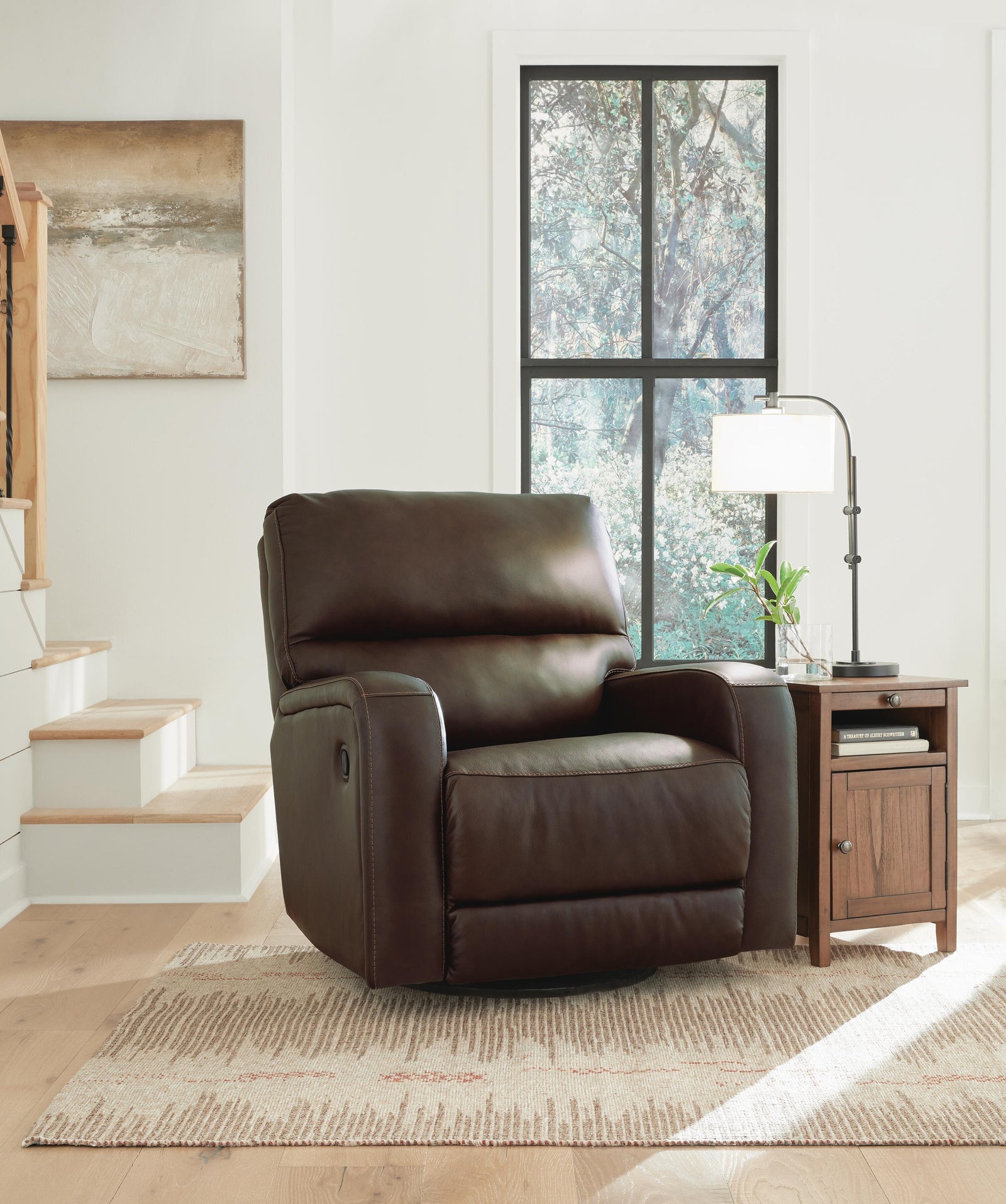Emberla Swivel Glider Recliner - Dark Brown (2)