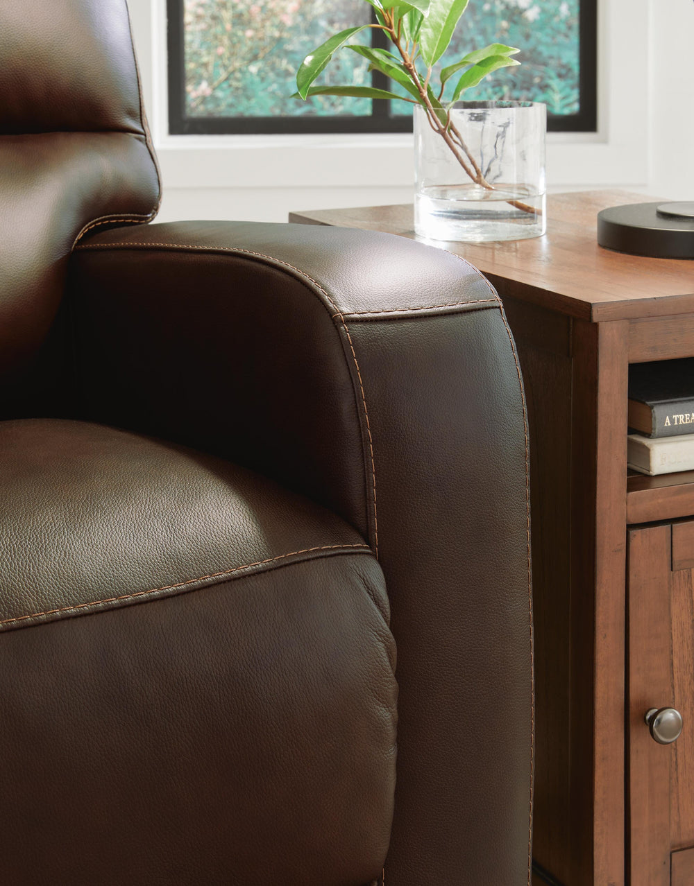 Emberla Swivel Glider Recliner - Dark Brown (8)