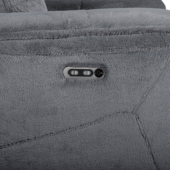 Teddy Recliner W/pwr Hr &amp; Fr-Gray