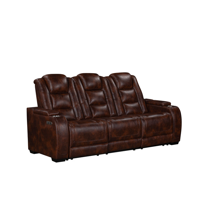Chester Reclining Sofa W/pwr Hr &amp; Fr-Brown