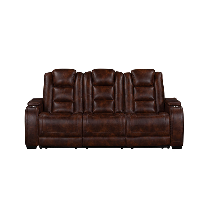 Chester Reclining Sofa W/pwr Hr &amp; Fr-Brown