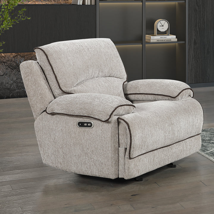 Camden Glider Recliner W/pwr Hr &amp; Fr-Brown
