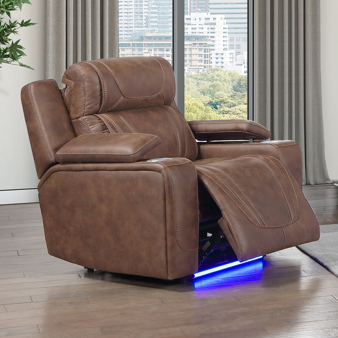 Carrow Auto Glide Recliner W/pwr Hr & Fr, Stereo, Massage-Bro