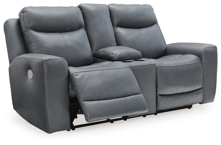 Mindanao Power Reclining Loveseat with Console - Dark Gray (3)