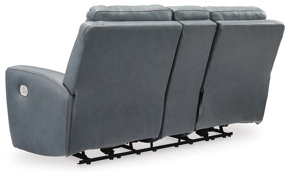 Mindanao Power Reclining Loveseat with Console - Dark Gray (6)
