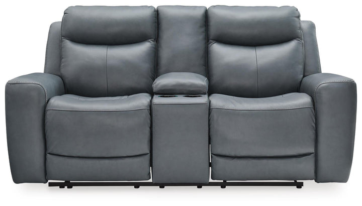 Mindanao Power Reclining Loveseat with Console - Dark Gray (4)