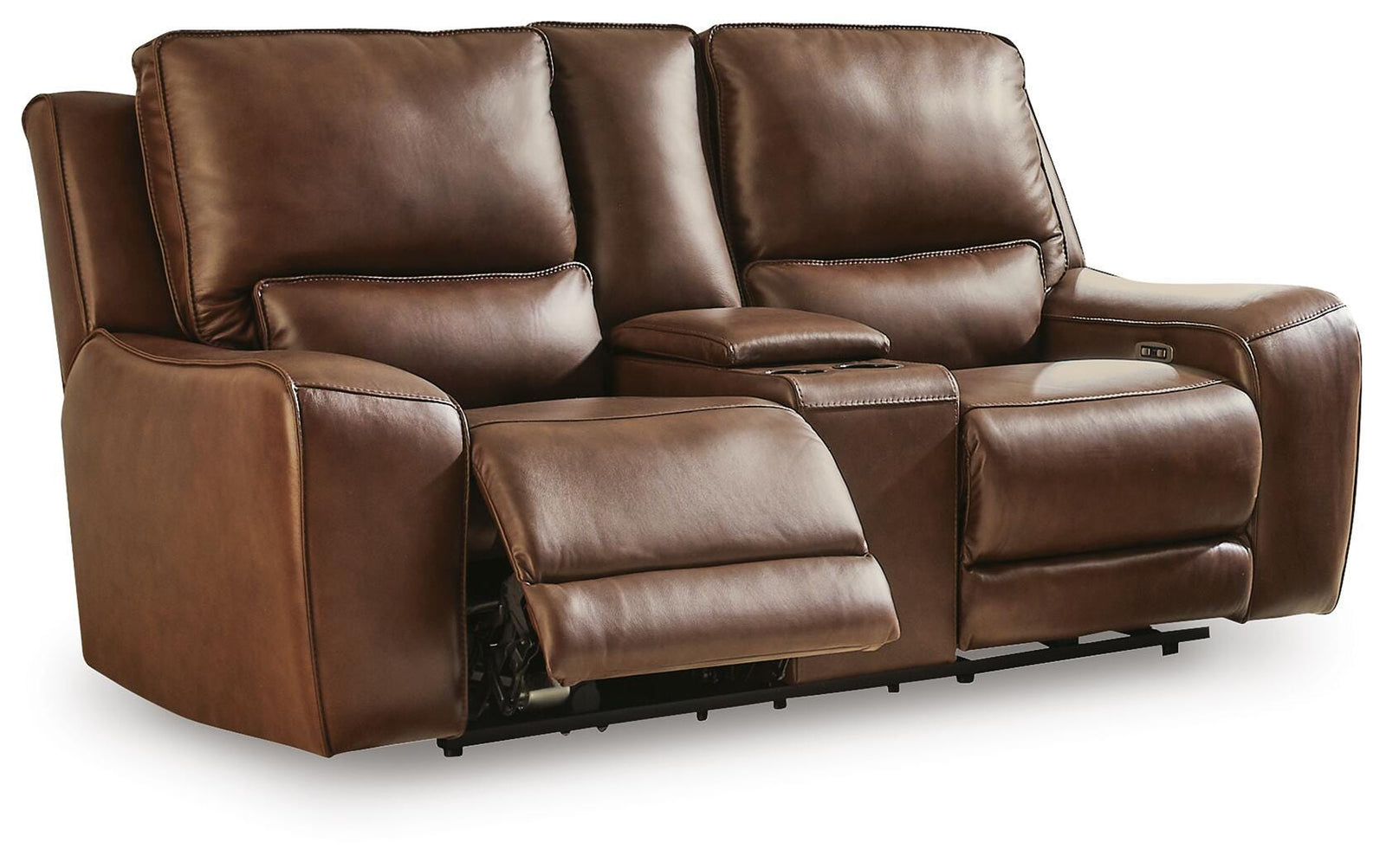 DeepWakes Power Reclining Loveseat with Console - Dark Brown (1)
