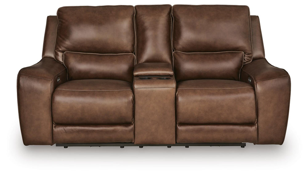 DeepWakes Power Reclining Loveseat with Console - Dark Brown (3)