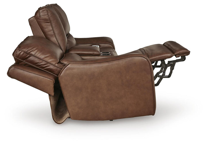 DeepWakes Power Reclining Loveseat with Console - Dark Brown (4)