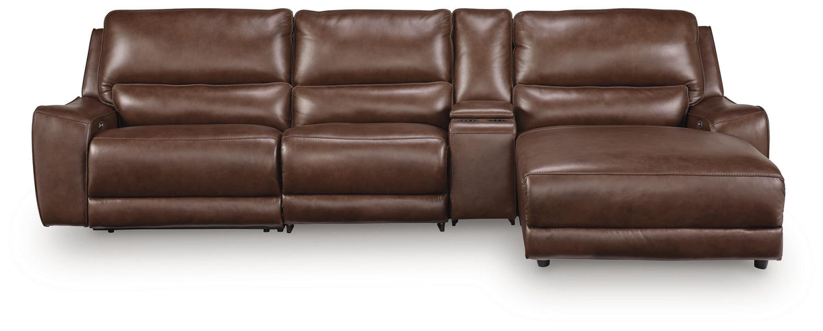 DeepWakes 4-Piece Reclining Sectional with Chaise and Storage Console - Canyon (1)