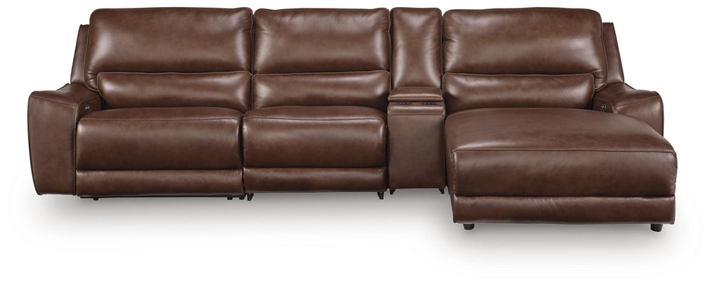 DeepWakes 4-Piece Reclining Sectional with Chaise and Storage Console - Canyon (1)