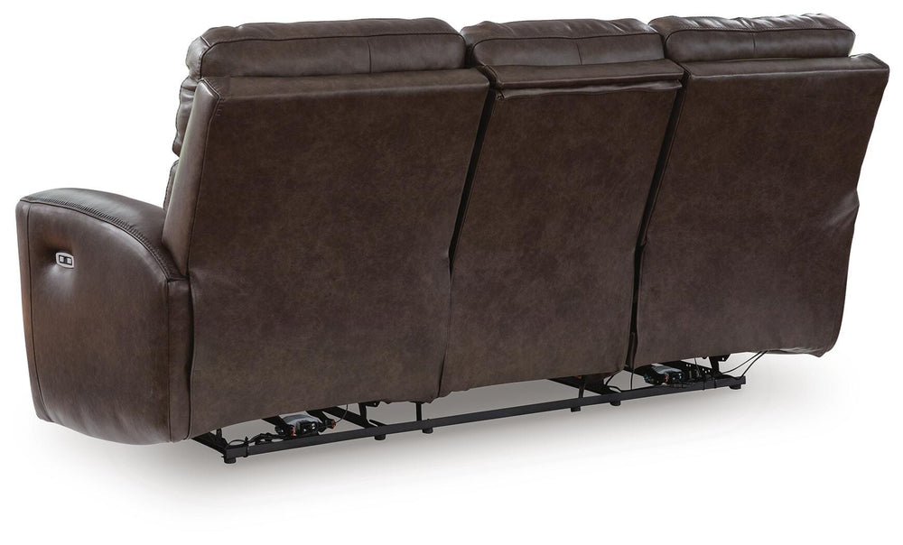 Crossplex Power Reclining Sofa - Dark Brown (4)