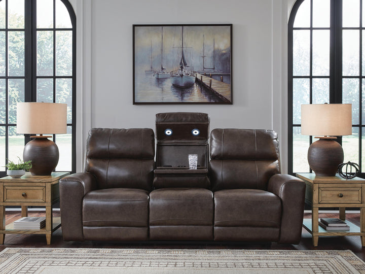 Crossplex Power Reclining Sofa - Dark Brown (5)
