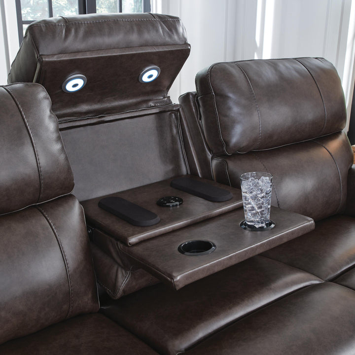 Crossplex Power Reclining Sofa - Dark Brown (7)