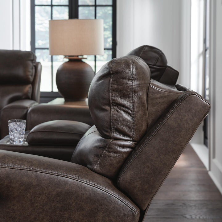 Crossplex Power Reclining Loveseat with Console - Dark Brown (6)