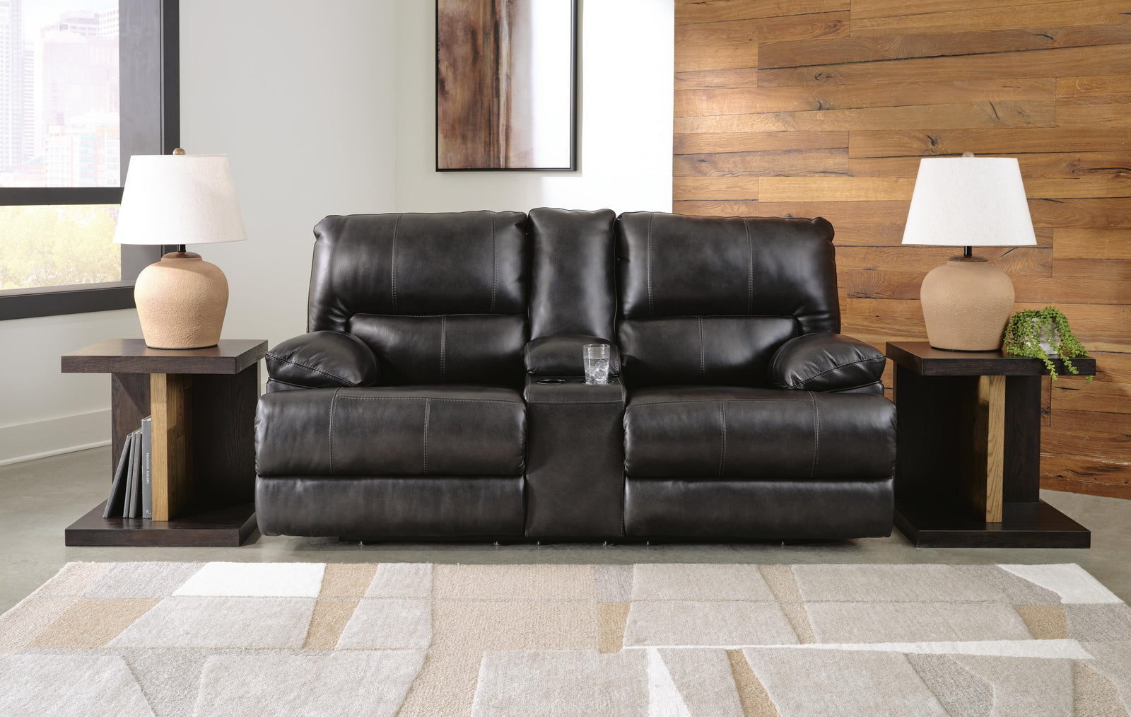 Mountainous Power Reclining Loveseat - Black (2)