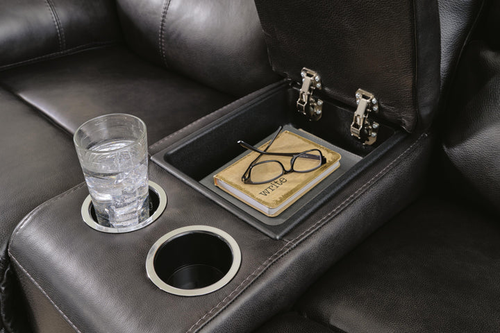 Mountainous Power Reclining Loveseat - Black (8)