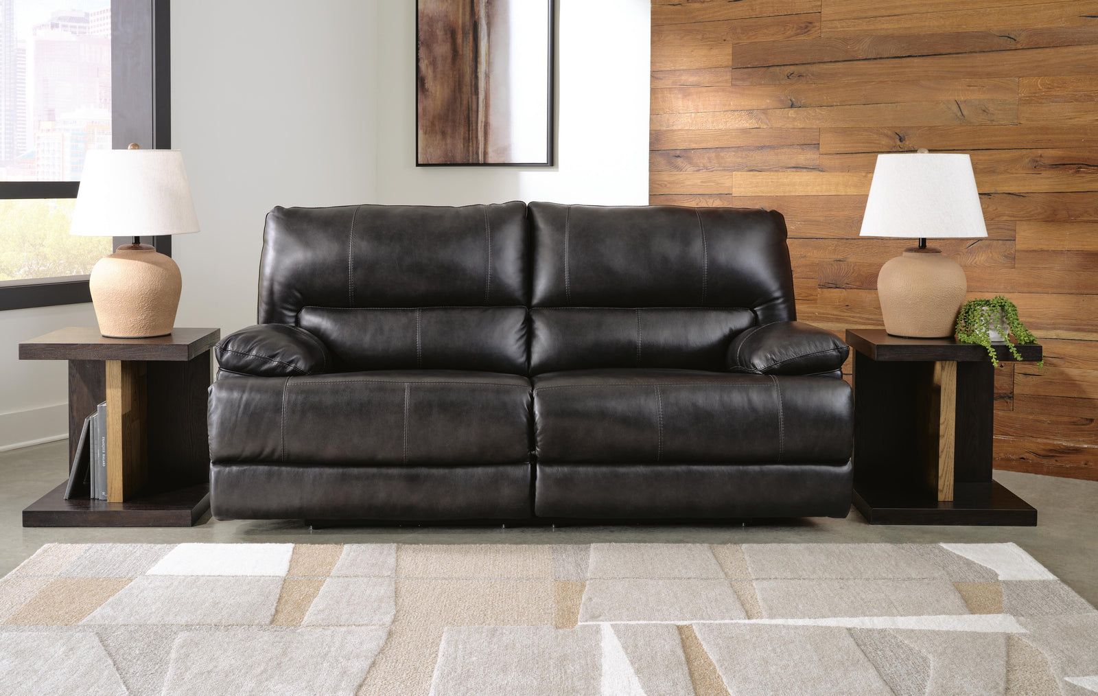 Mountainous Power Reclining Sofa - Black (2)