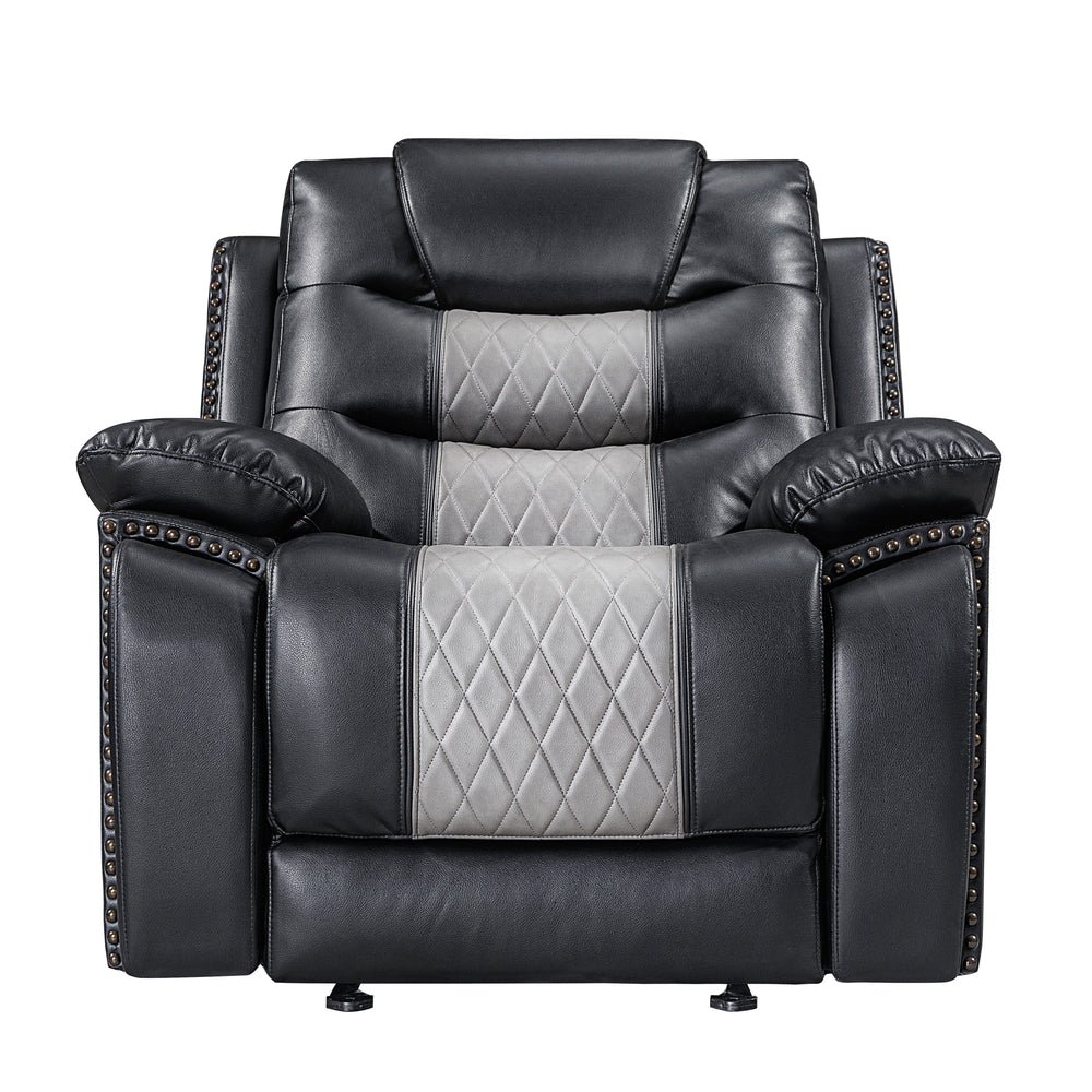 Nikko Glider Recliner W/pwr Fr-Black/gray