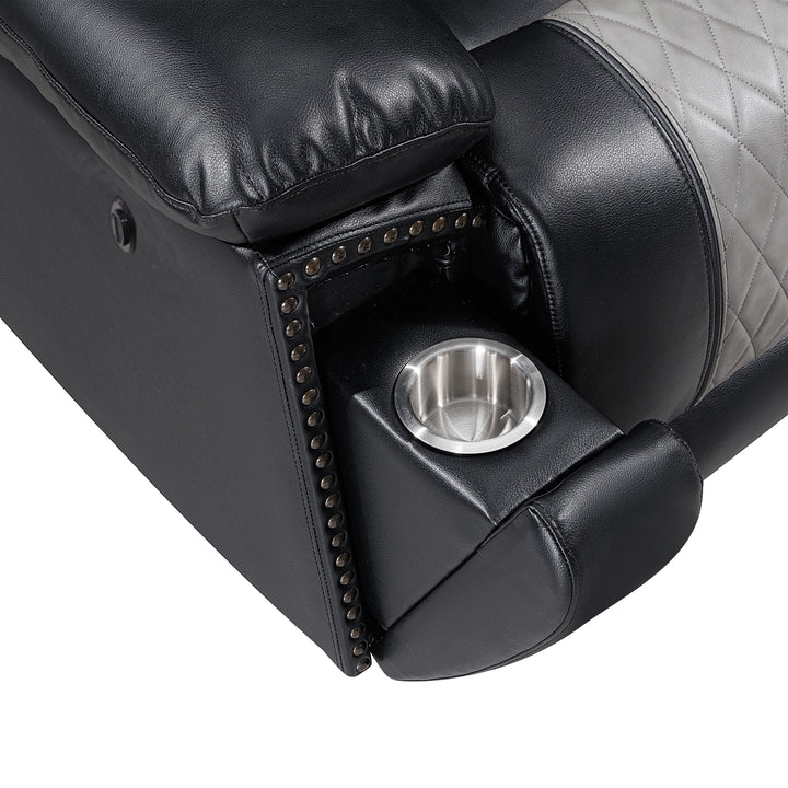 Nikko Glider Recliner W/pwr Fr-Black/gray