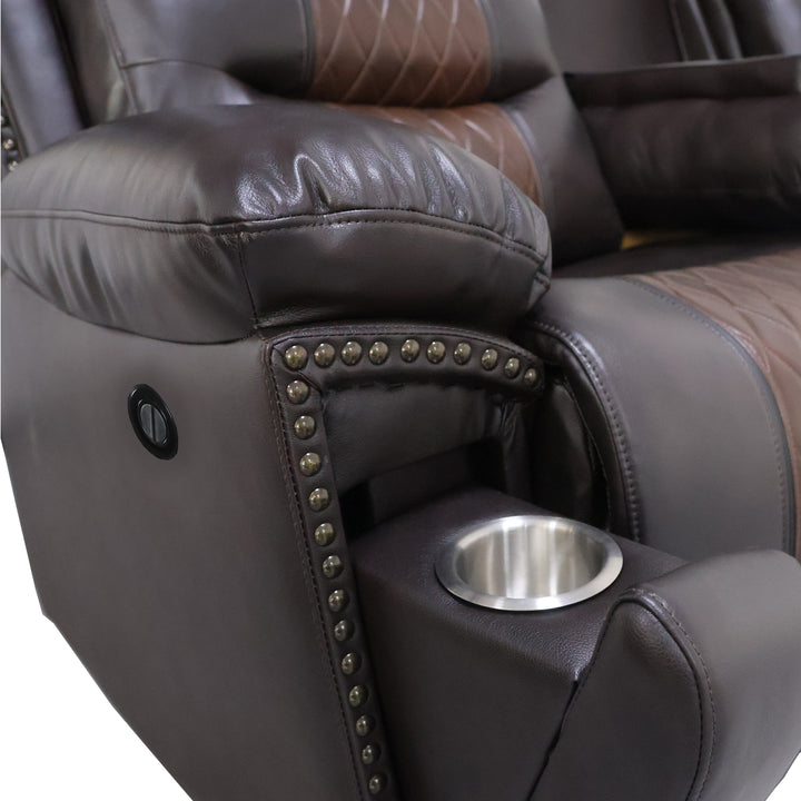 Nikko Glider Recliner W/pwr Fr-Brown
