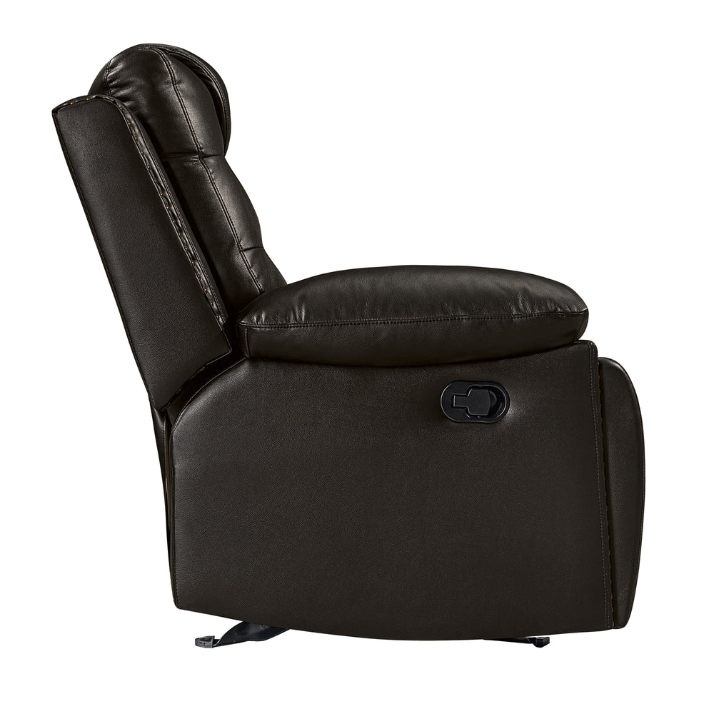 Nikko Console Loveseat W/ Dual Recliners-Brown