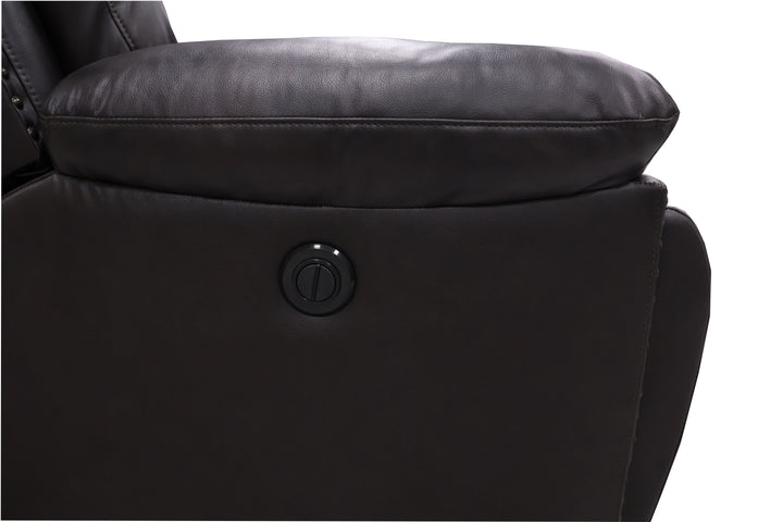 Nikko Console Loveseat W/pwr Fr-Brown
