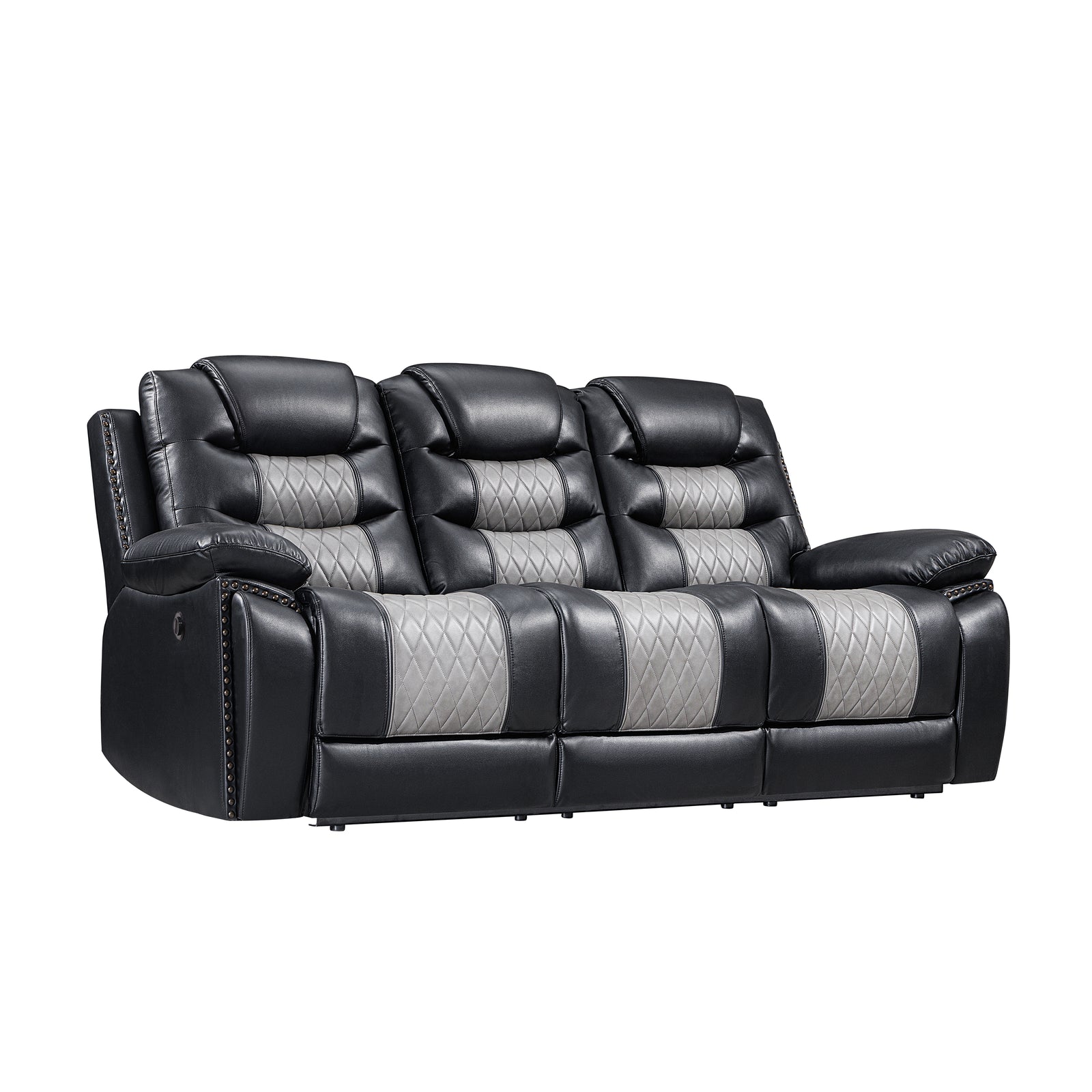 Nikko  Sofa W/pwr Fr-Black/gray