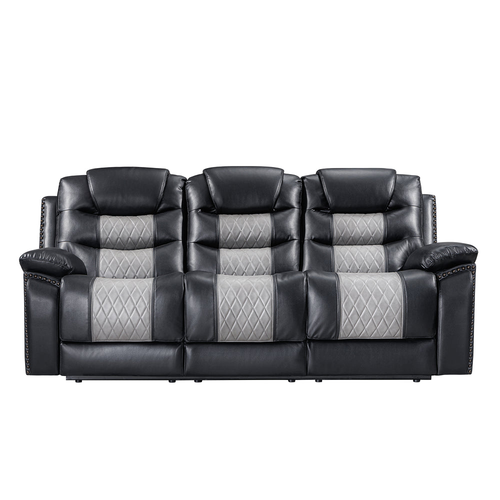 Nikko  Sofa W/pwr Fr-Black/gray